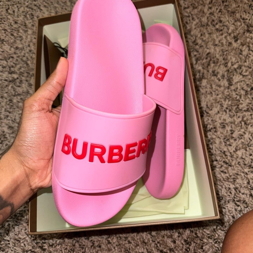 Burberry Pink Pool Slides Size 39